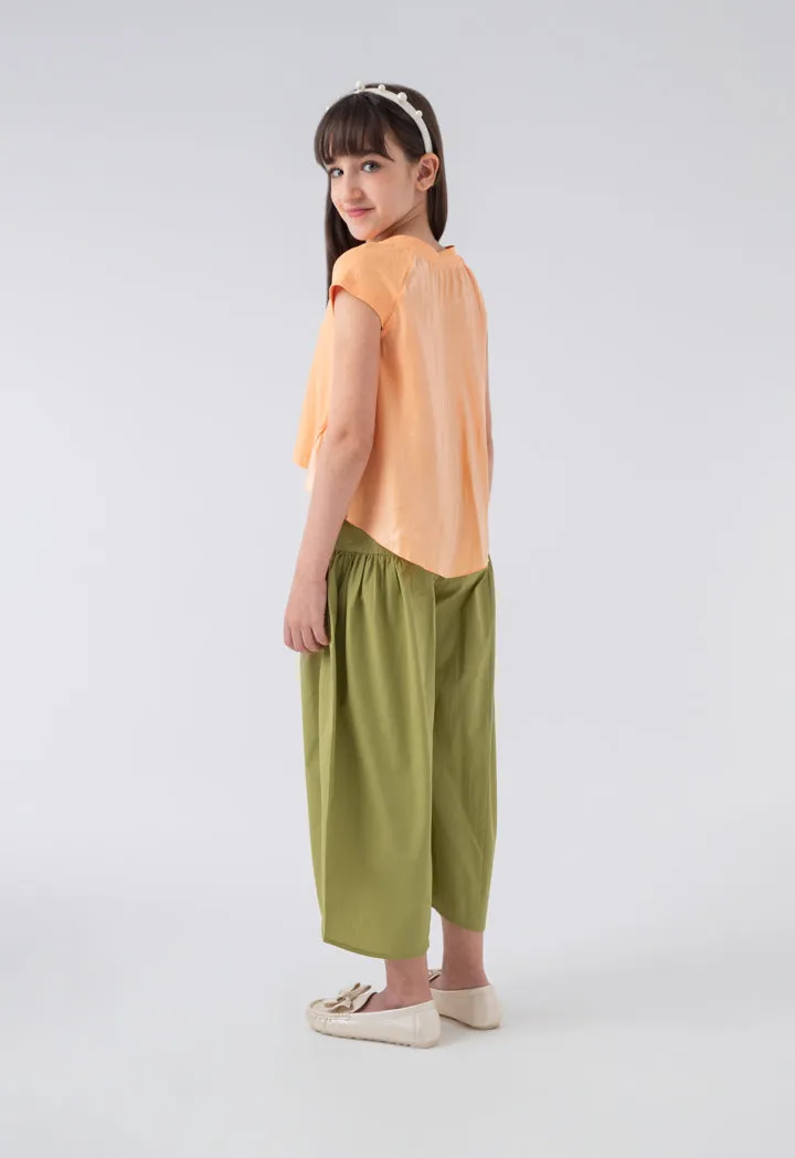 Curved Hem Pants And Cropped T-Shirt Set