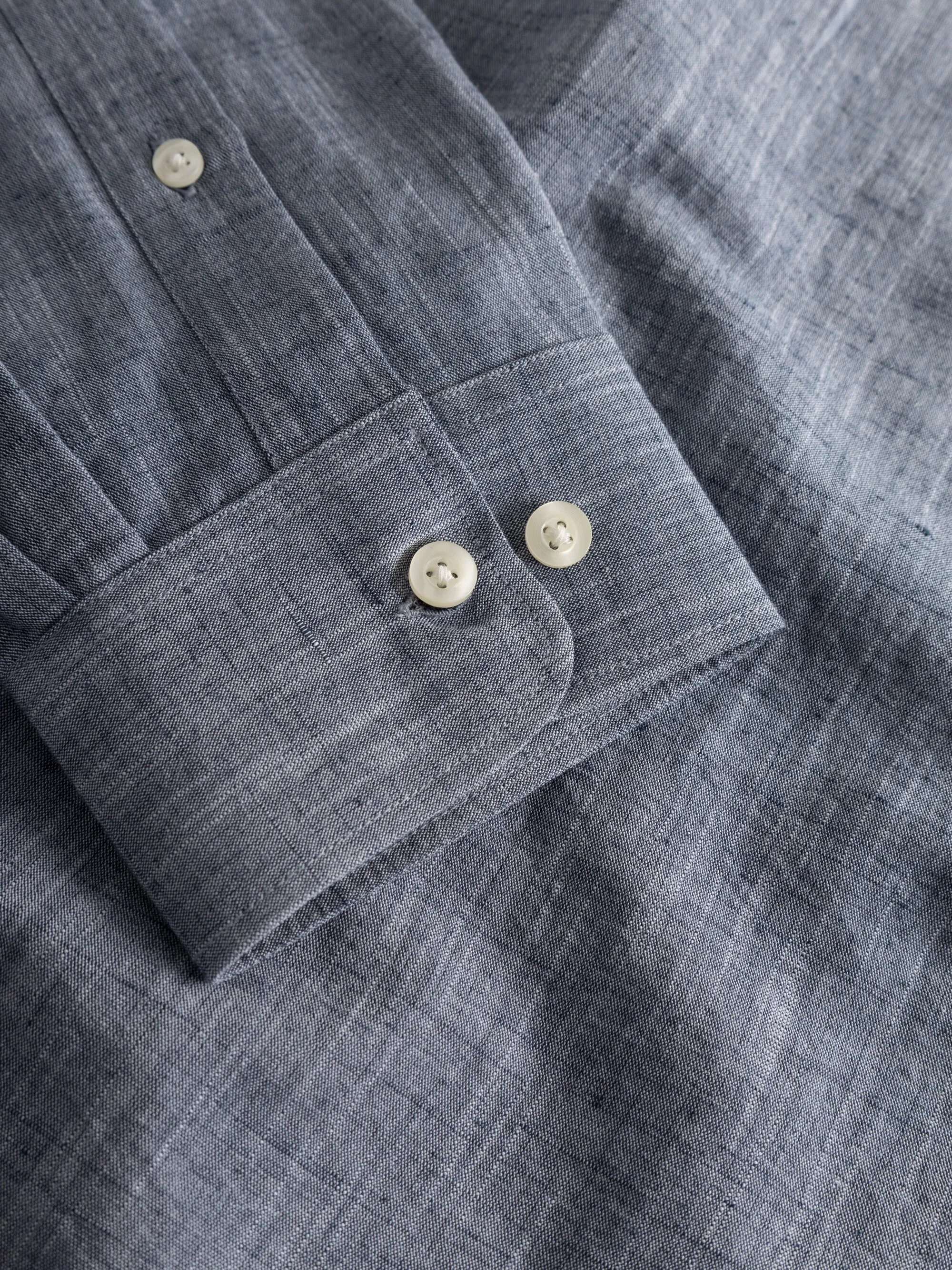 Custom fit linen shirt - Total Eclipse