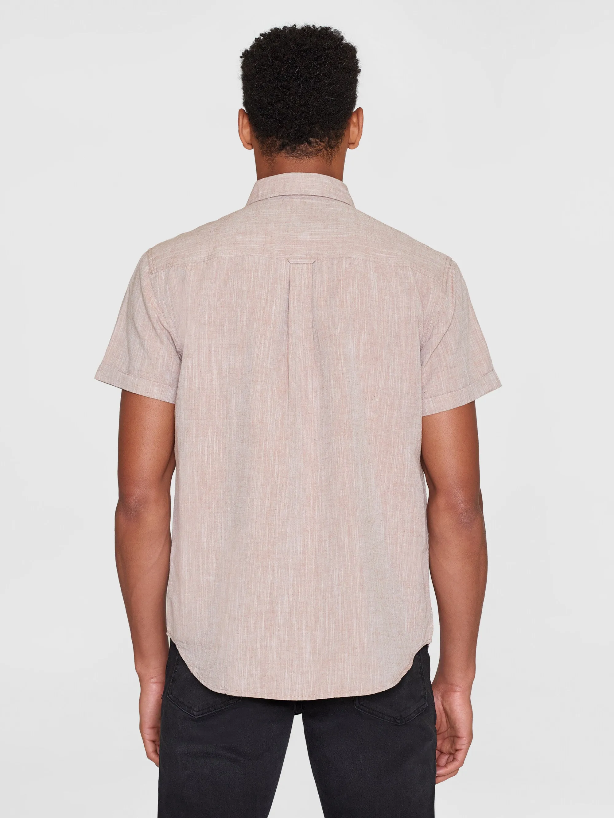 Custom fit linen short sleeve shirt - Chocolate Malt