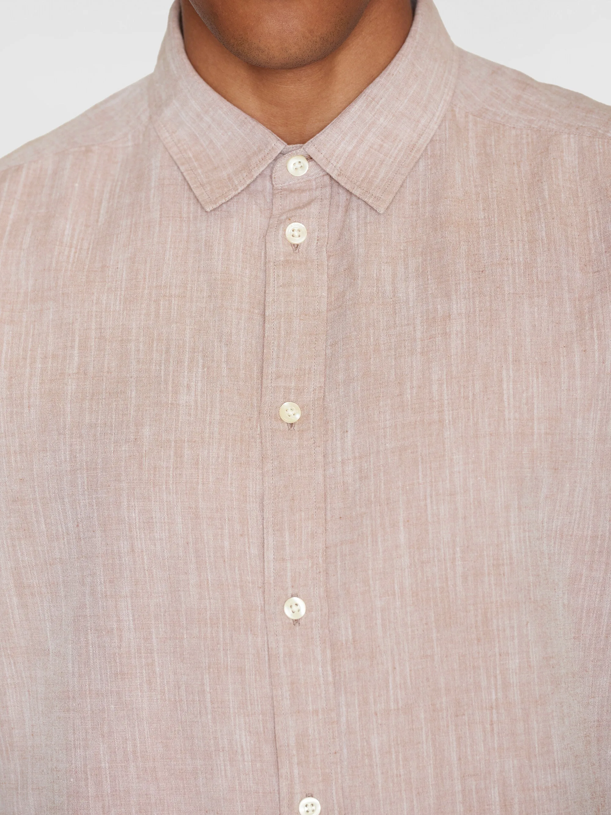 Custom fit linen short sleeve shirt - Chocolate Malt