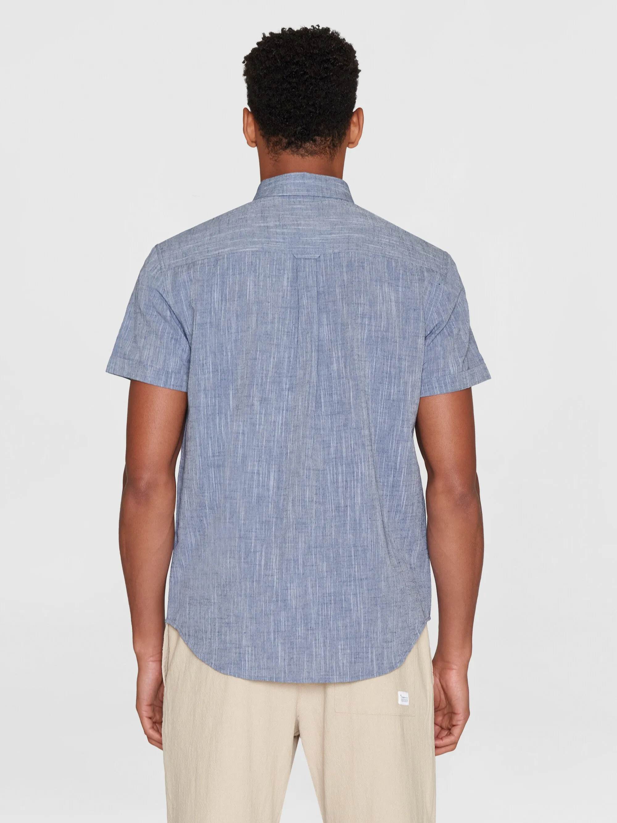 Custom fit linen short sleeve shirt - Total Eclipse