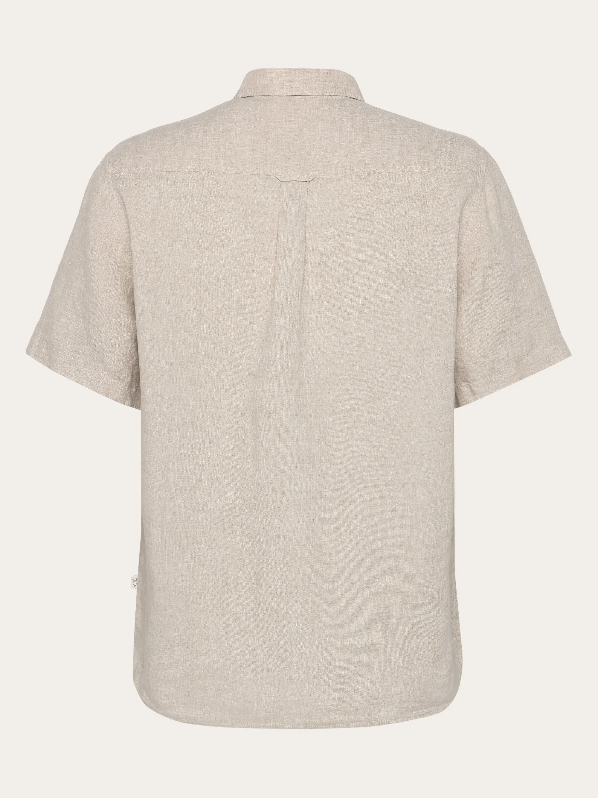 Custom fit linen short sleeve shirt - Yarndyed - Light feather gray