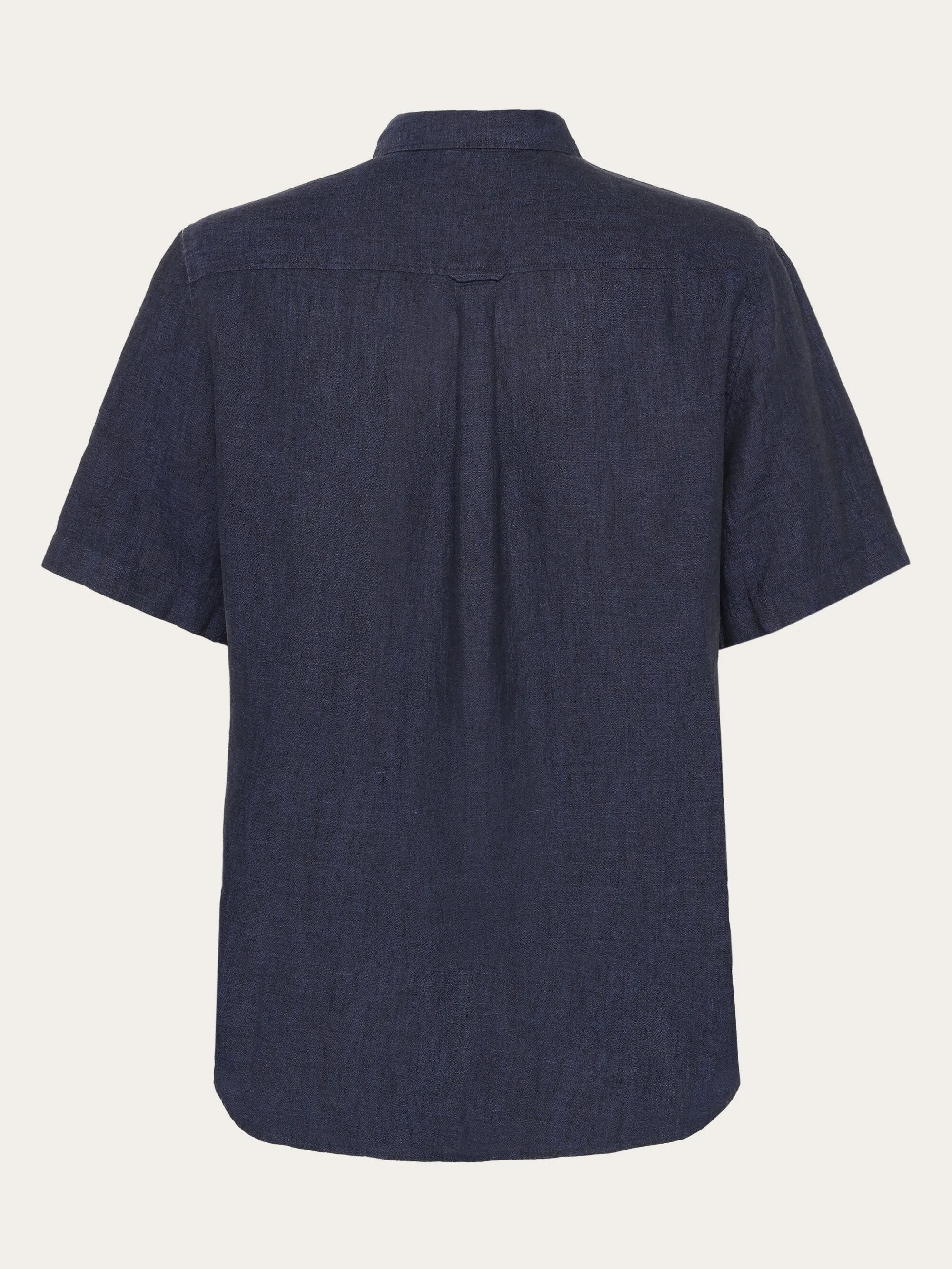 Custom fit linen short sleeve shirt - Yarndyed - Total Eclipse