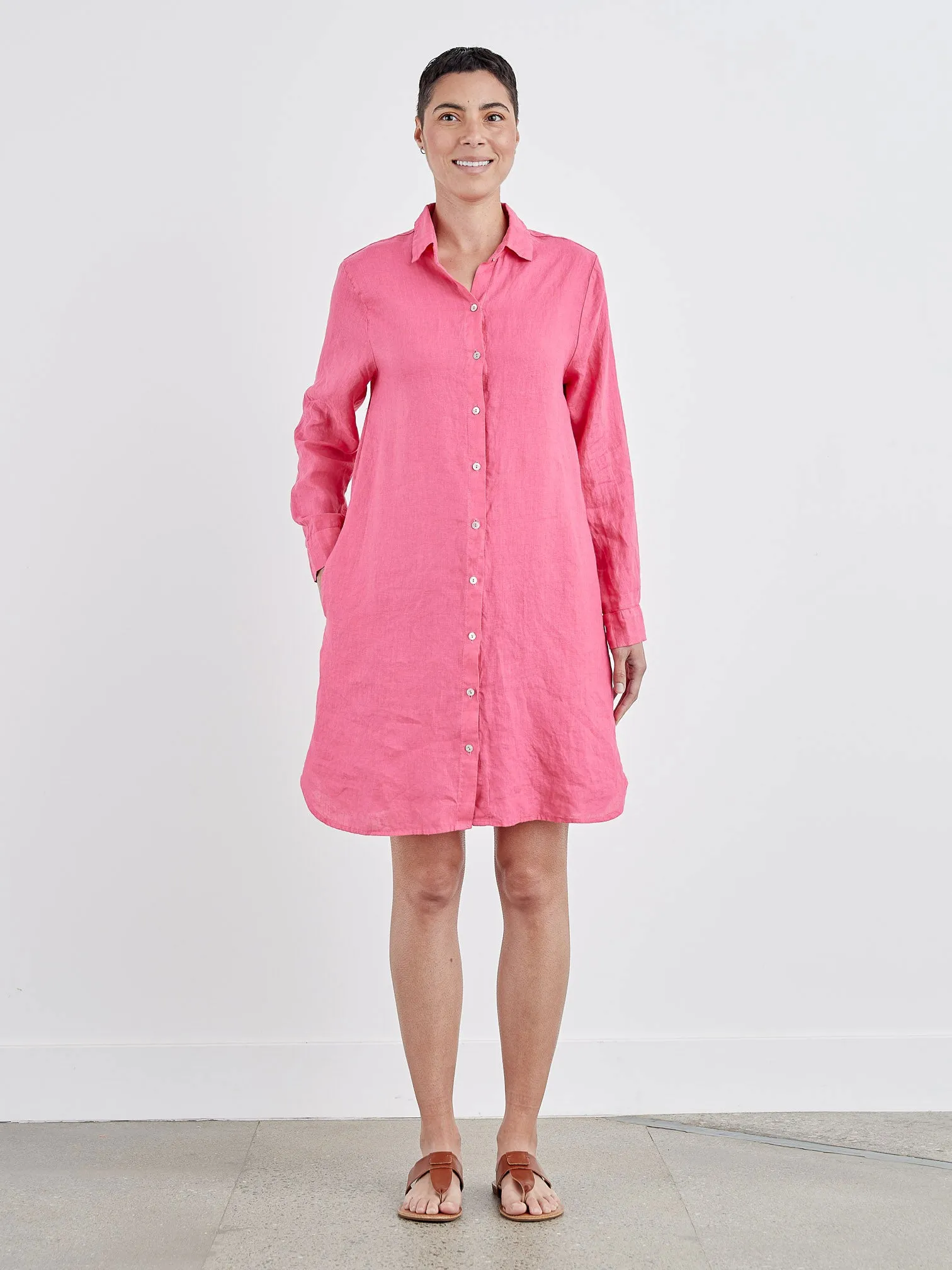 Cut Loose Hanky Linen Shirt Dress, Style #4201707