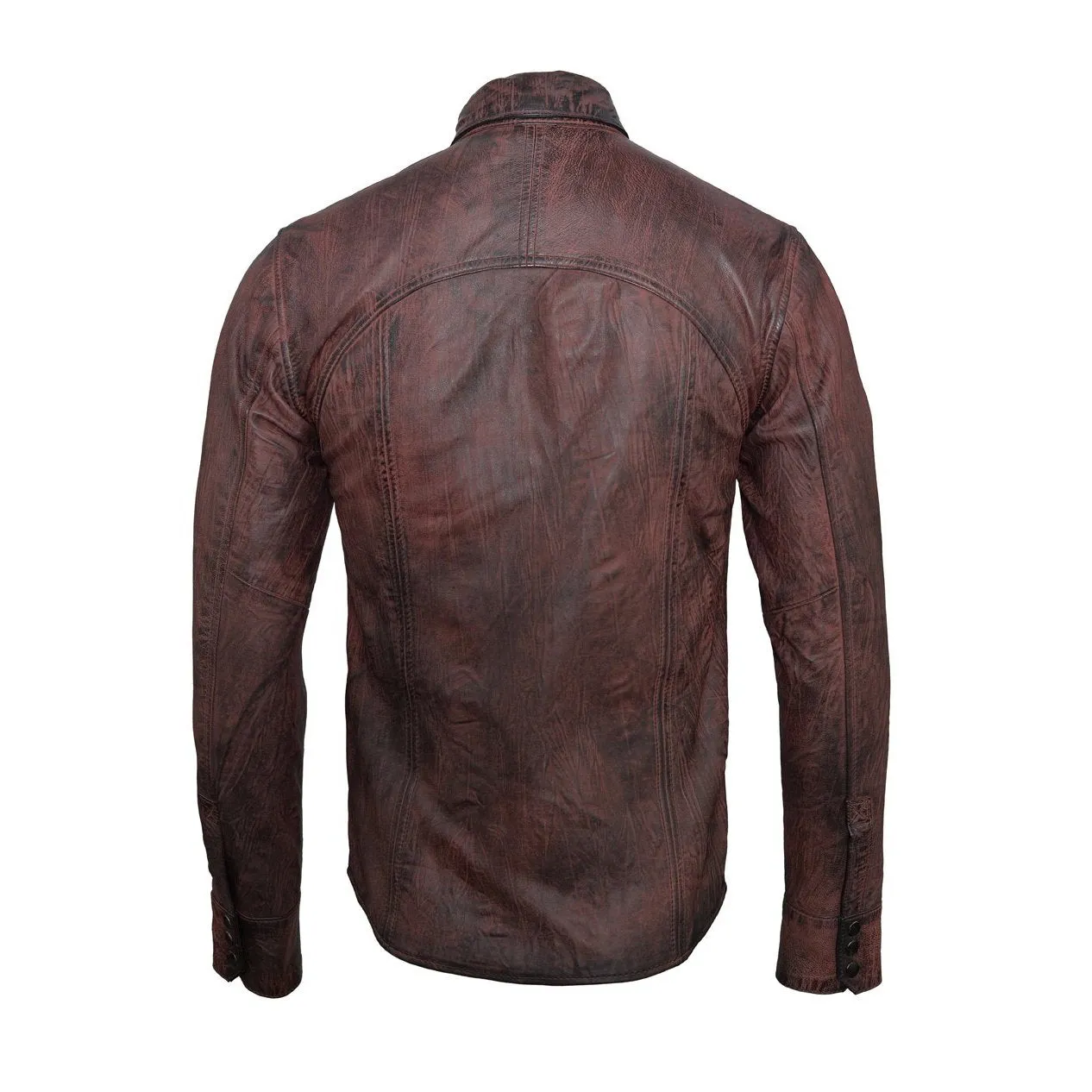 Distressed brown Leather Shirt