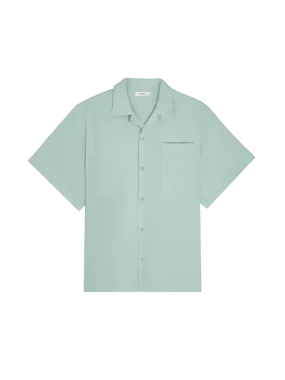 DNA Aloe Linen Camp Collar Shirt—eucalyptus blue