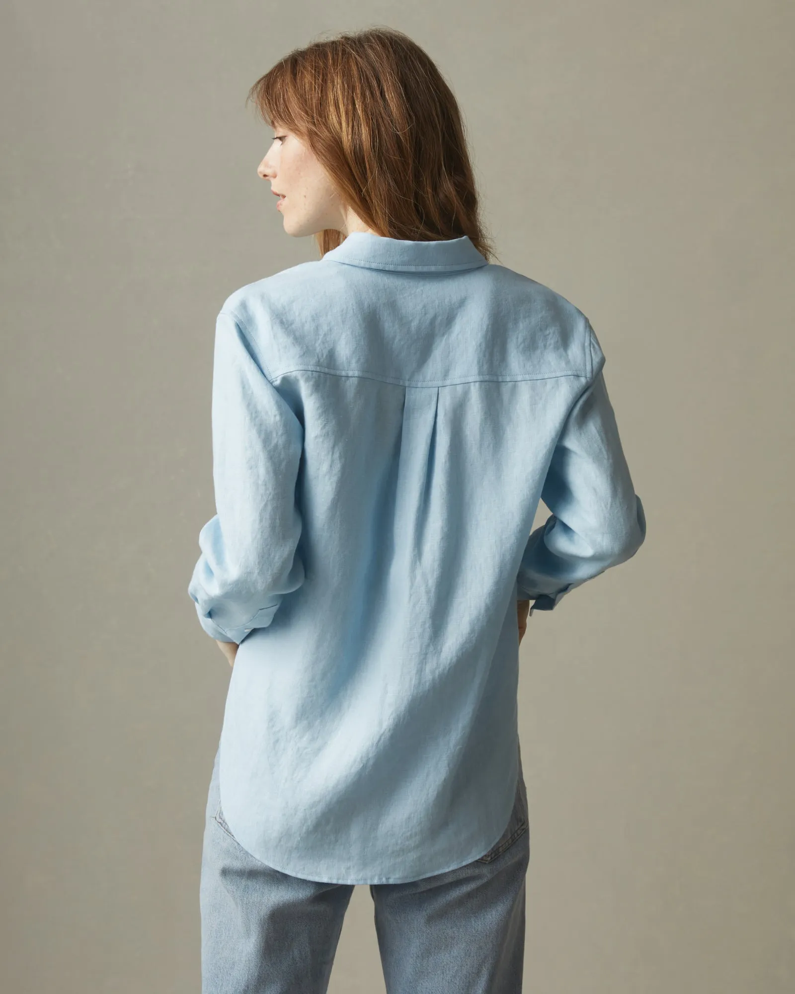 Easy Linen Long Sleeve Shirt - Dream Blue