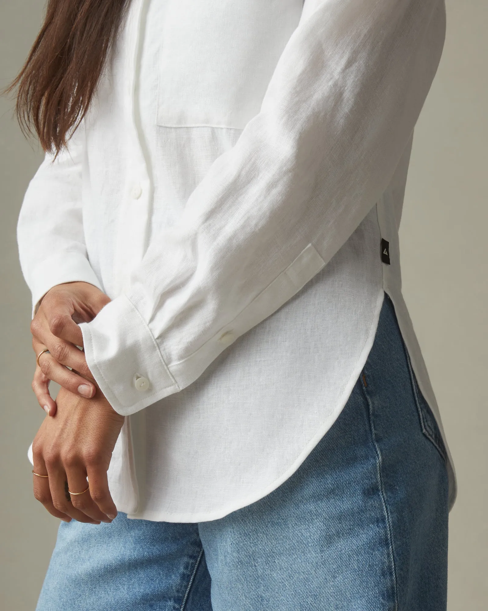 Easy Linen Long Sleeve Shirt - White