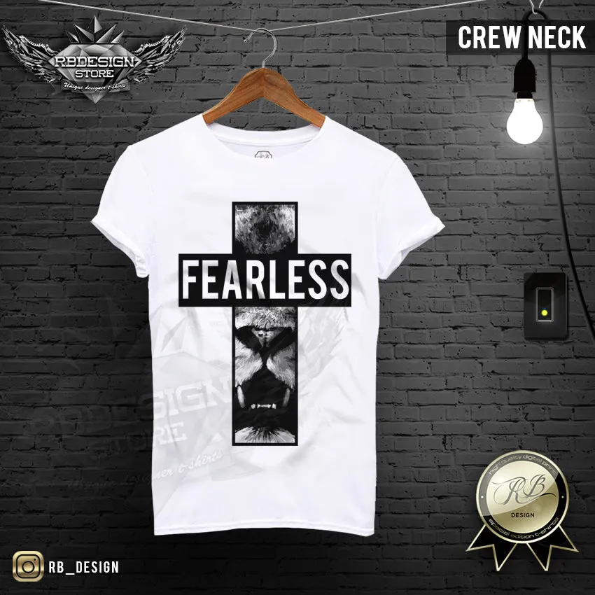 Fearless Mens T-shirt Angry Lion Cross Tank Top MD511