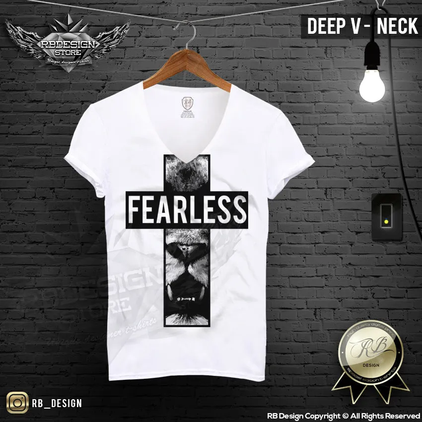 Fearless Mens T-shirt Angry Lion Cross Tank Top MD511