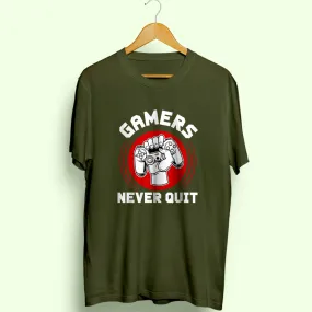 Gamers Never Quit Half Sleeve T-Shirt