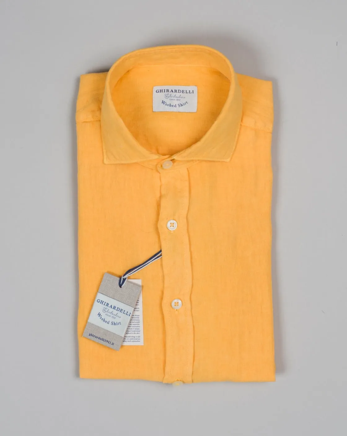 Ghirardelli Washed Linen Shirt / Yellow