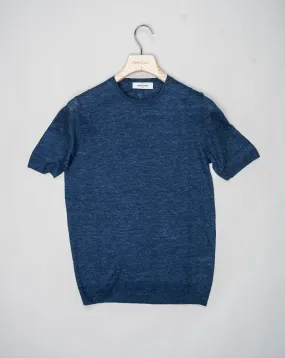 Gran Sasso Knitted Linen T-Shirt / Blue