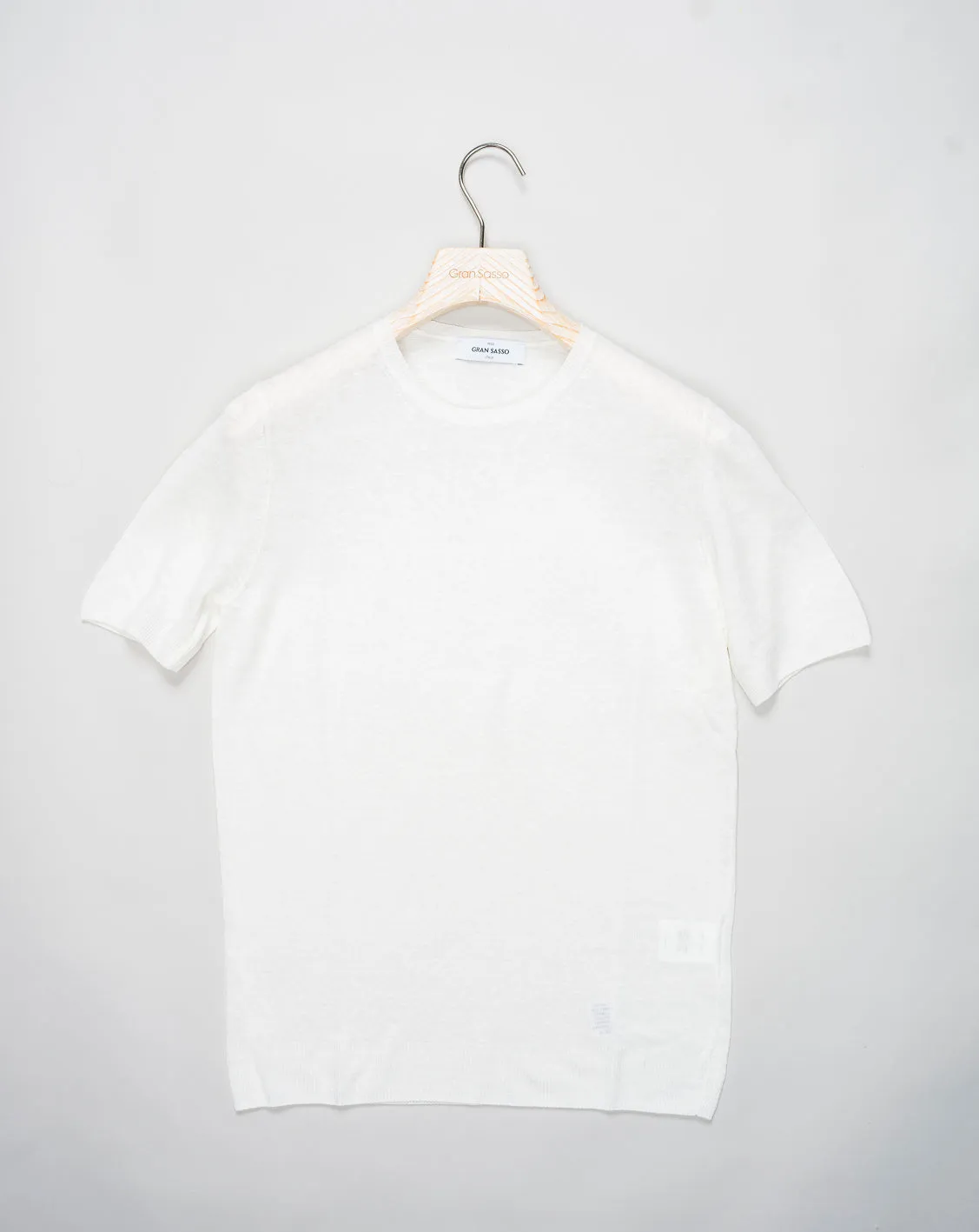 Gran Sasso Knitted Linen T-Shirt / White