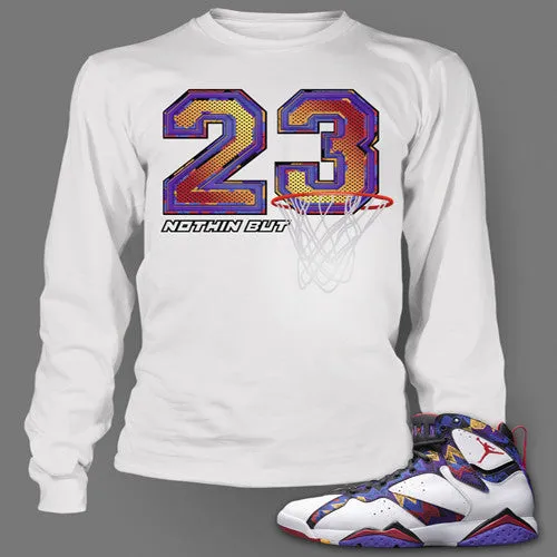 Graphic T Shirt to Match Retro Air Jordan 7 Nothing But Net Shoe