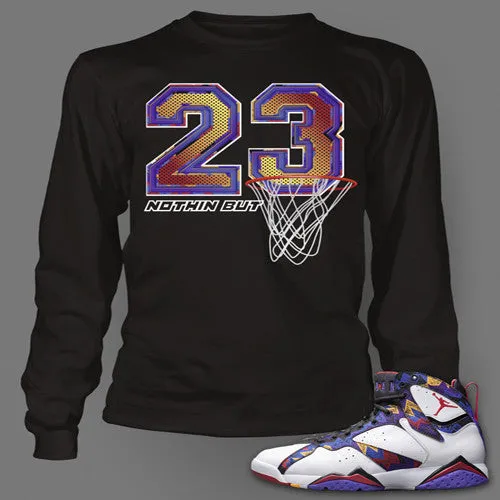 Graphic T Shirt to Match Retro Air Jordan 7 Nothing But Net Shoe