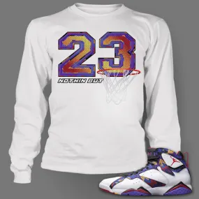 Graphic T Shirt to Match Retro Air Jordan 7 Nothing But Net Shoe