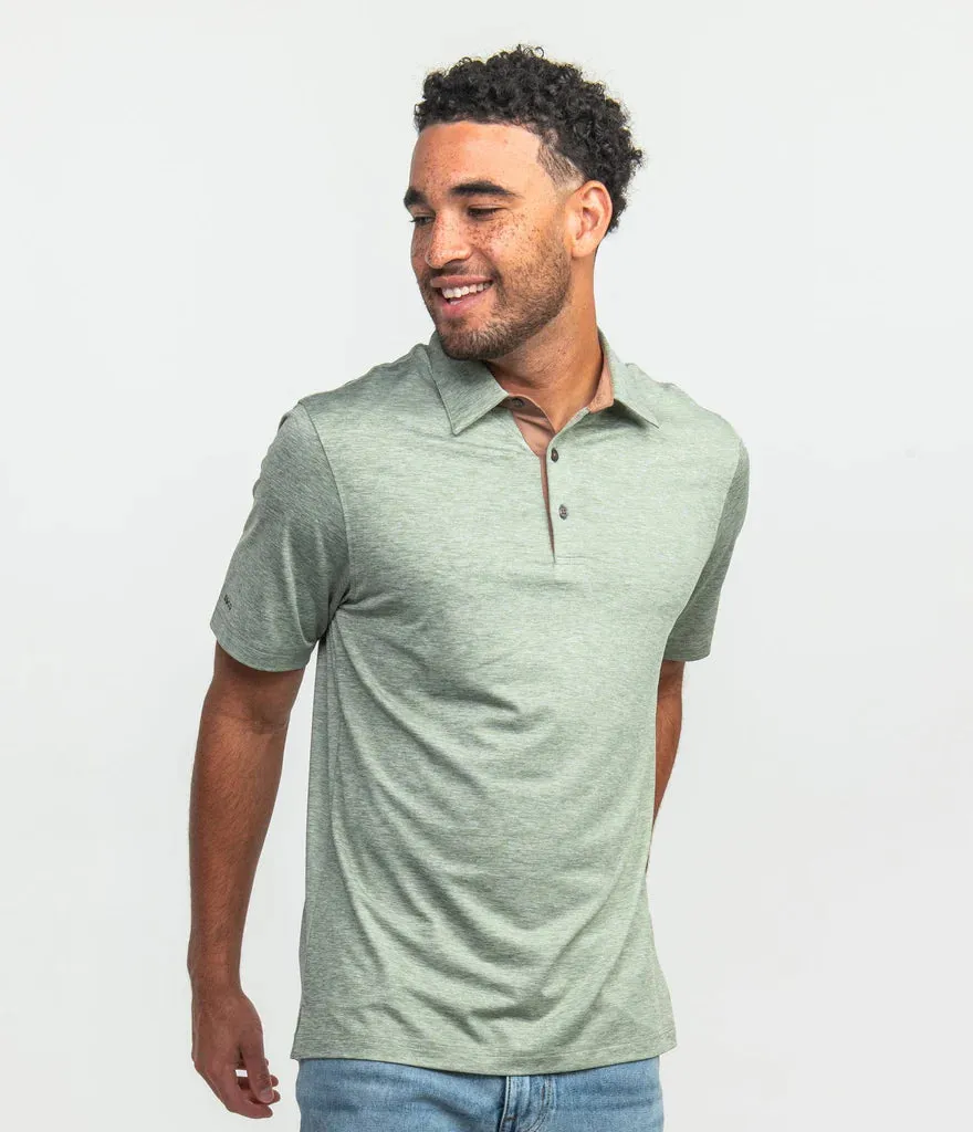 Grayton Heather Polo - Agave