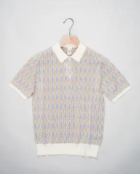 G.R.P. Firenze Cotton & Linen Polo / Ecru & Orange