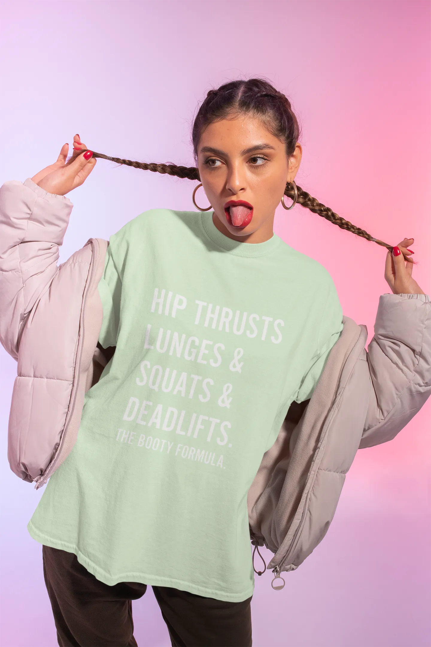 HIP THRUST & LUNGES BOOTY FORMULA Oversized T-shirt