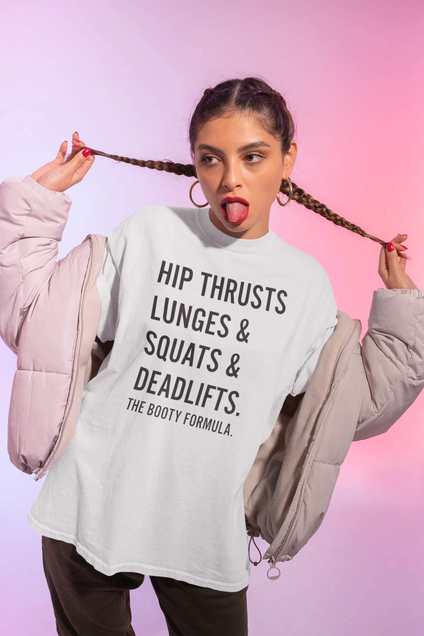 HIP THRUST & LUNGES BOOTY FORMULA Oversized T-shirt