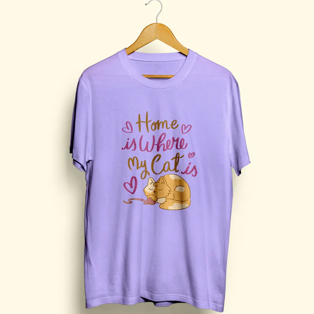 Home Is Where My Cat Half Sleeve T-Shirt