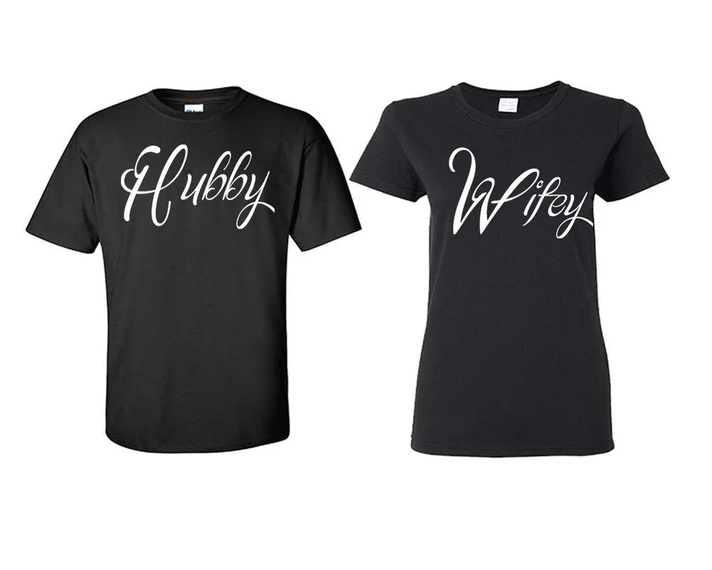 Hubby Wifey Couple Matching T Shirts