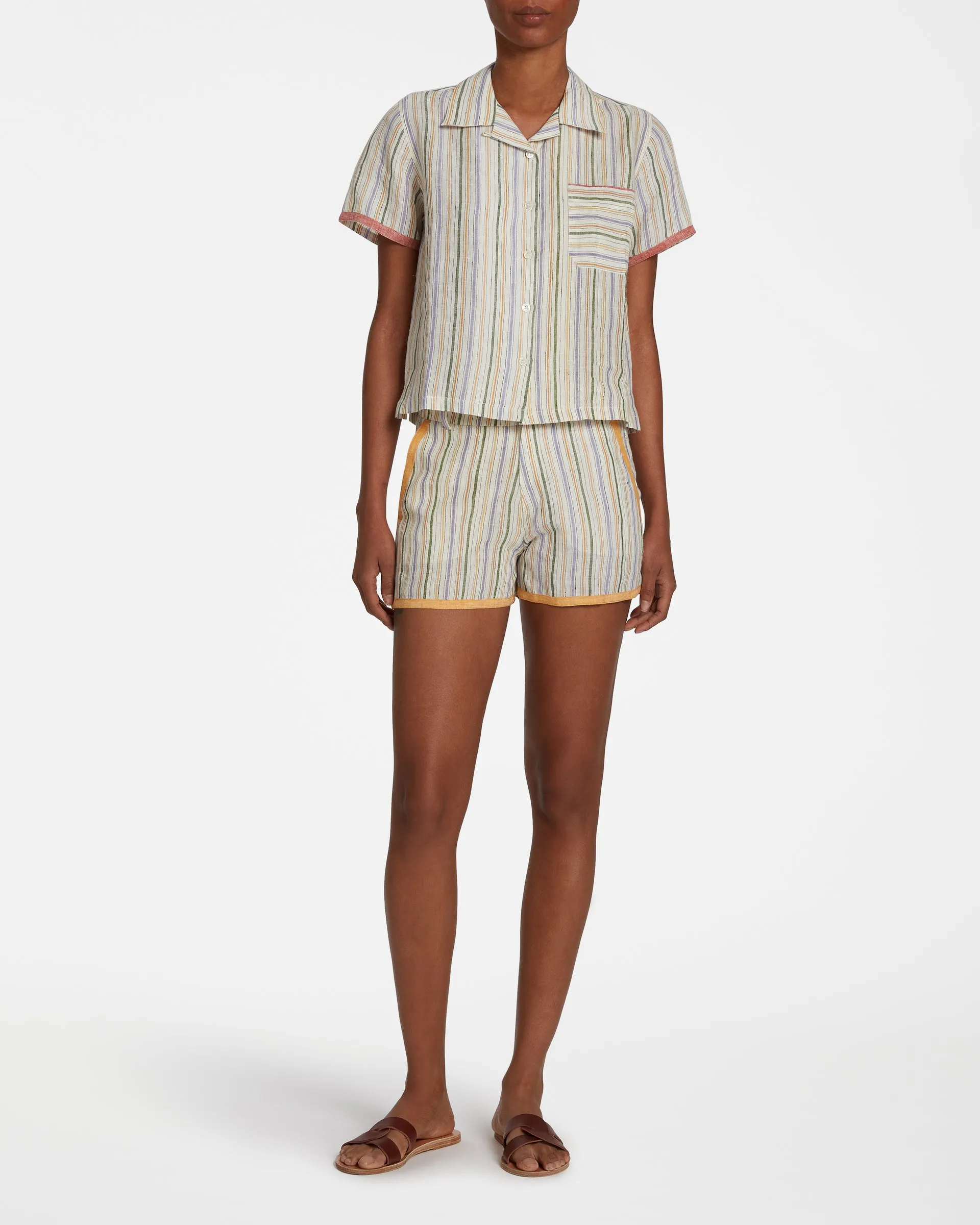 Kaia Summer Stripes Shirt Yellow Green