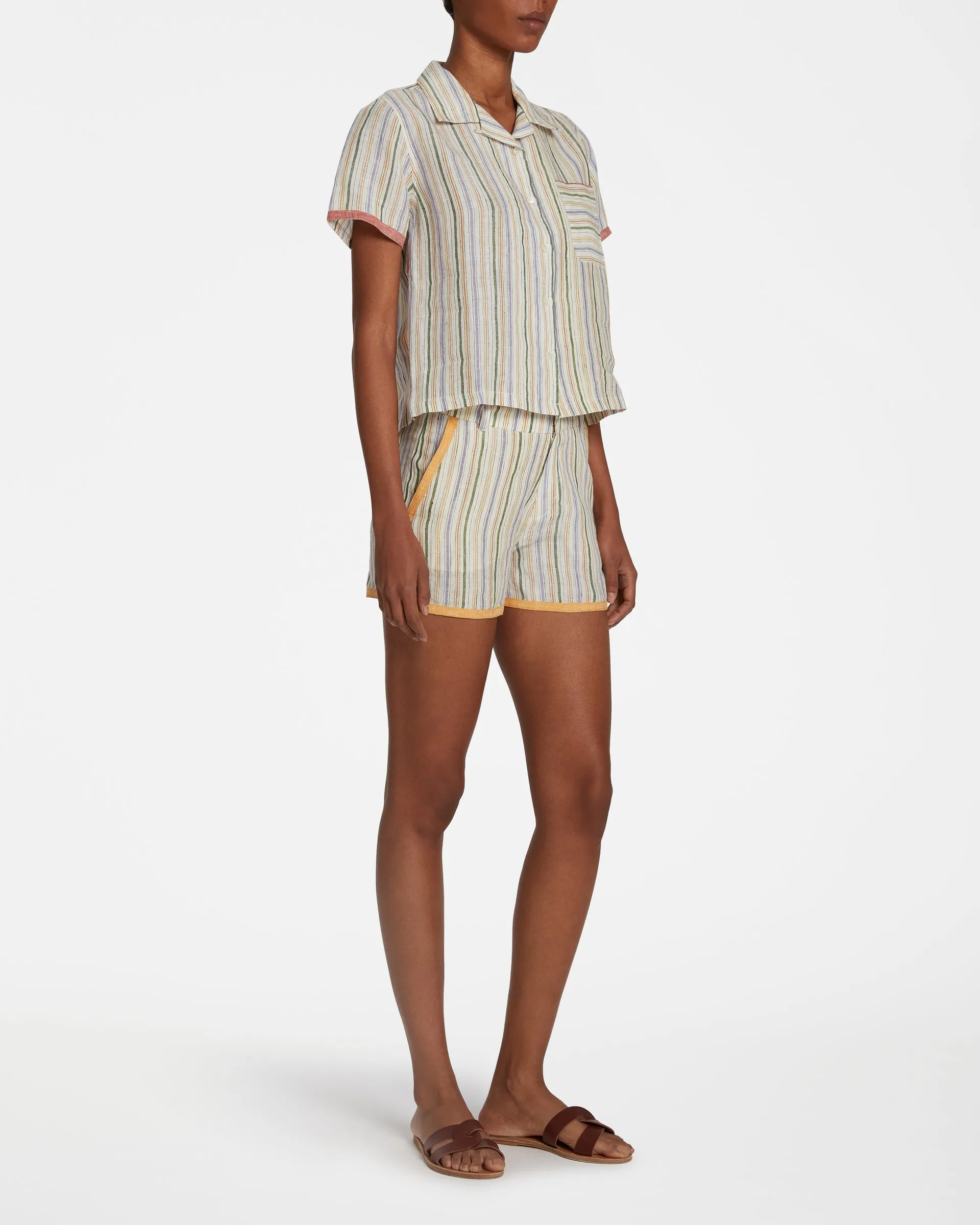 Kaia Summer Stripes Shirt Yellow Green