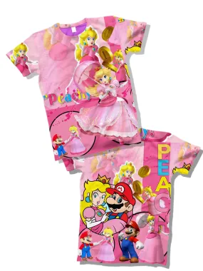 Kids peach mario Tee