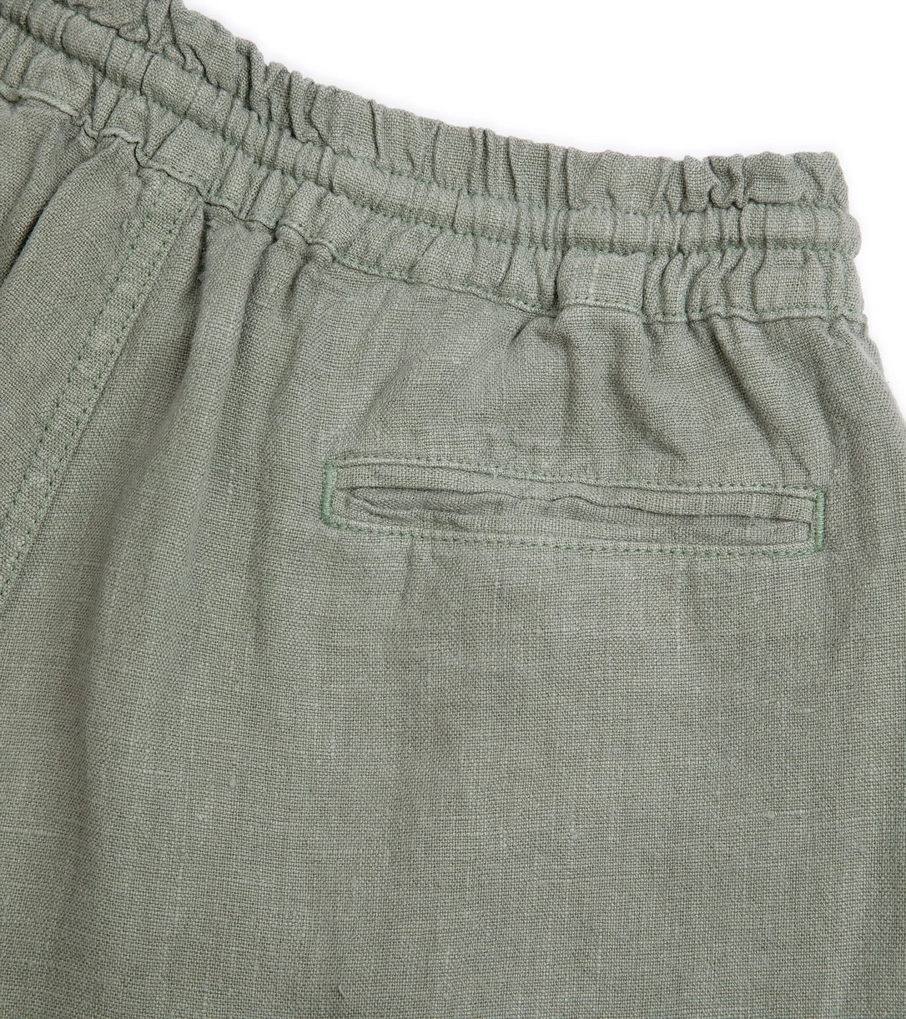 Bay Green Linen Shorts by La Paz Pestena: Lightweight and Breathable