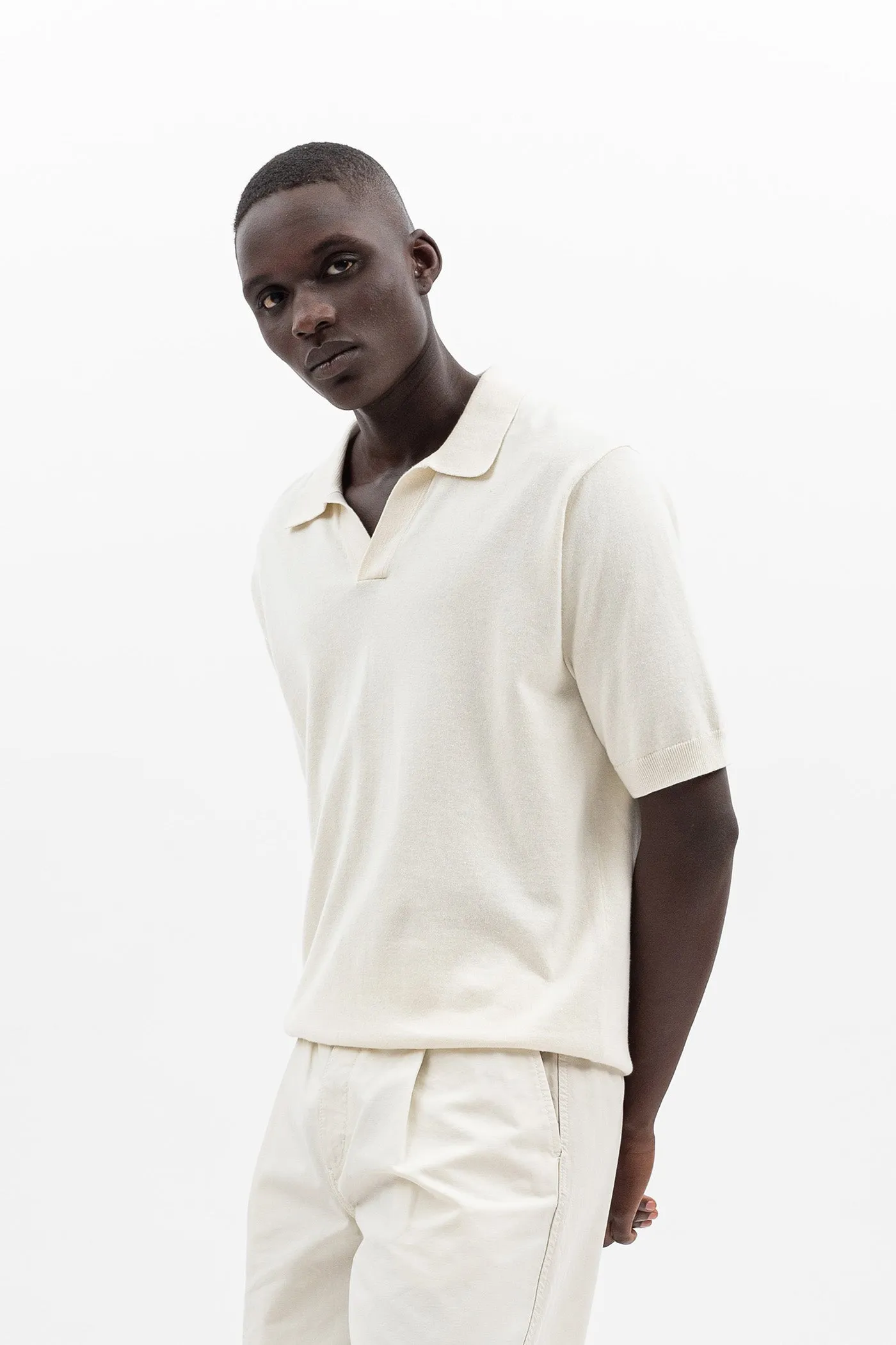 Leif Cotton Linen Polo - Kit White