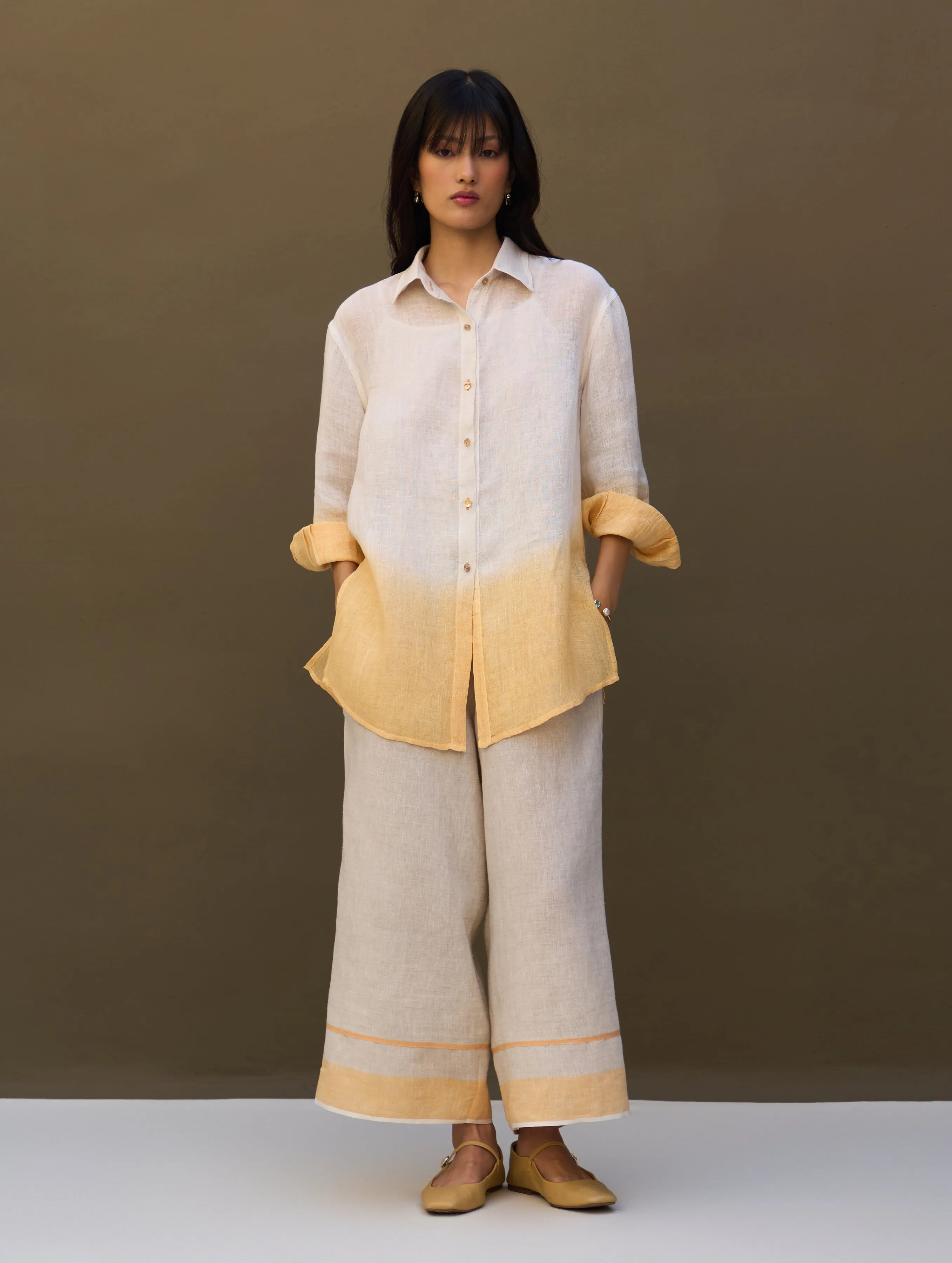 Lessa Sheer Linen Co-ord Set - Natural