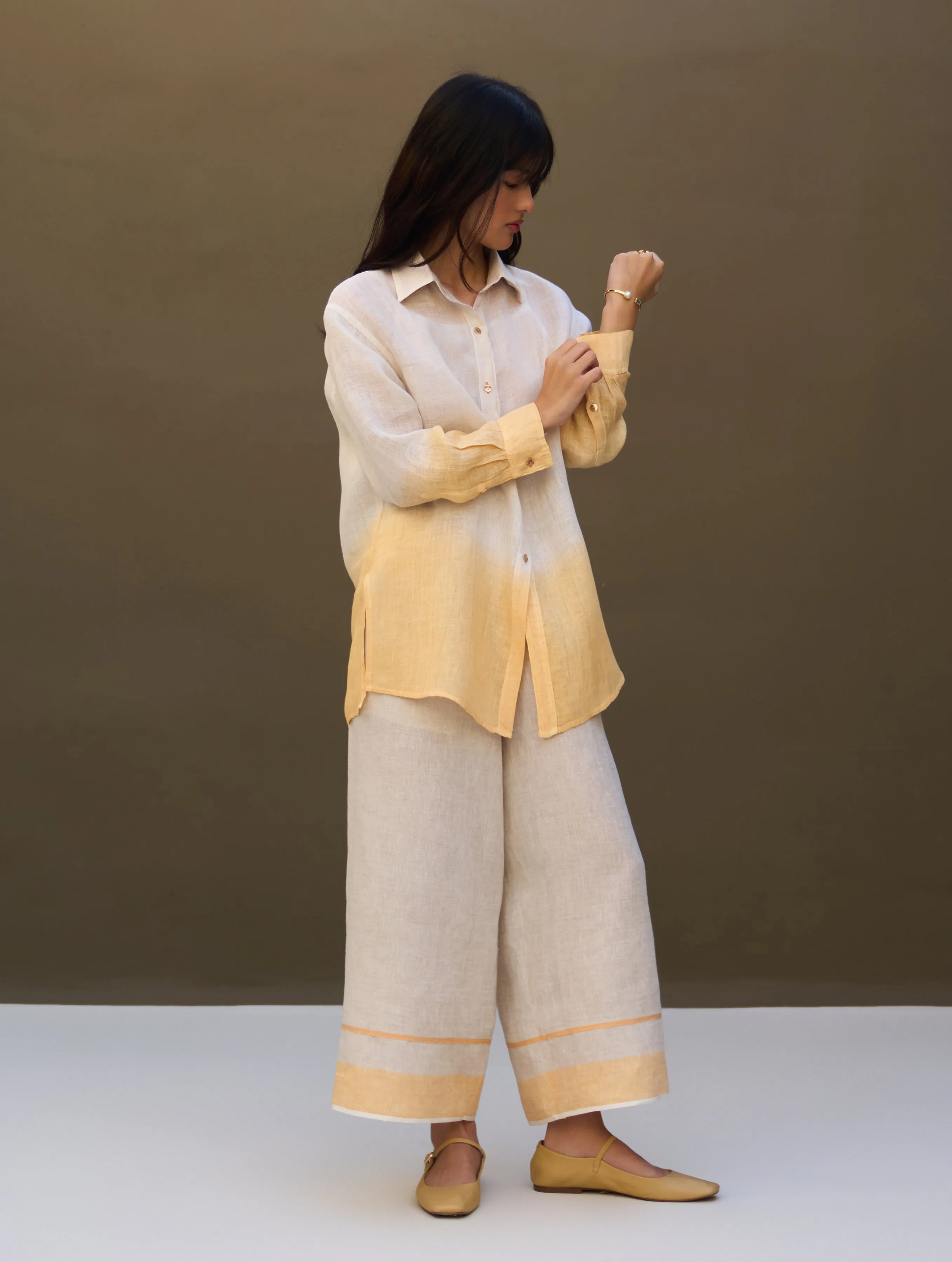 Lessa Sheer Linen Co-ord Set - Natural