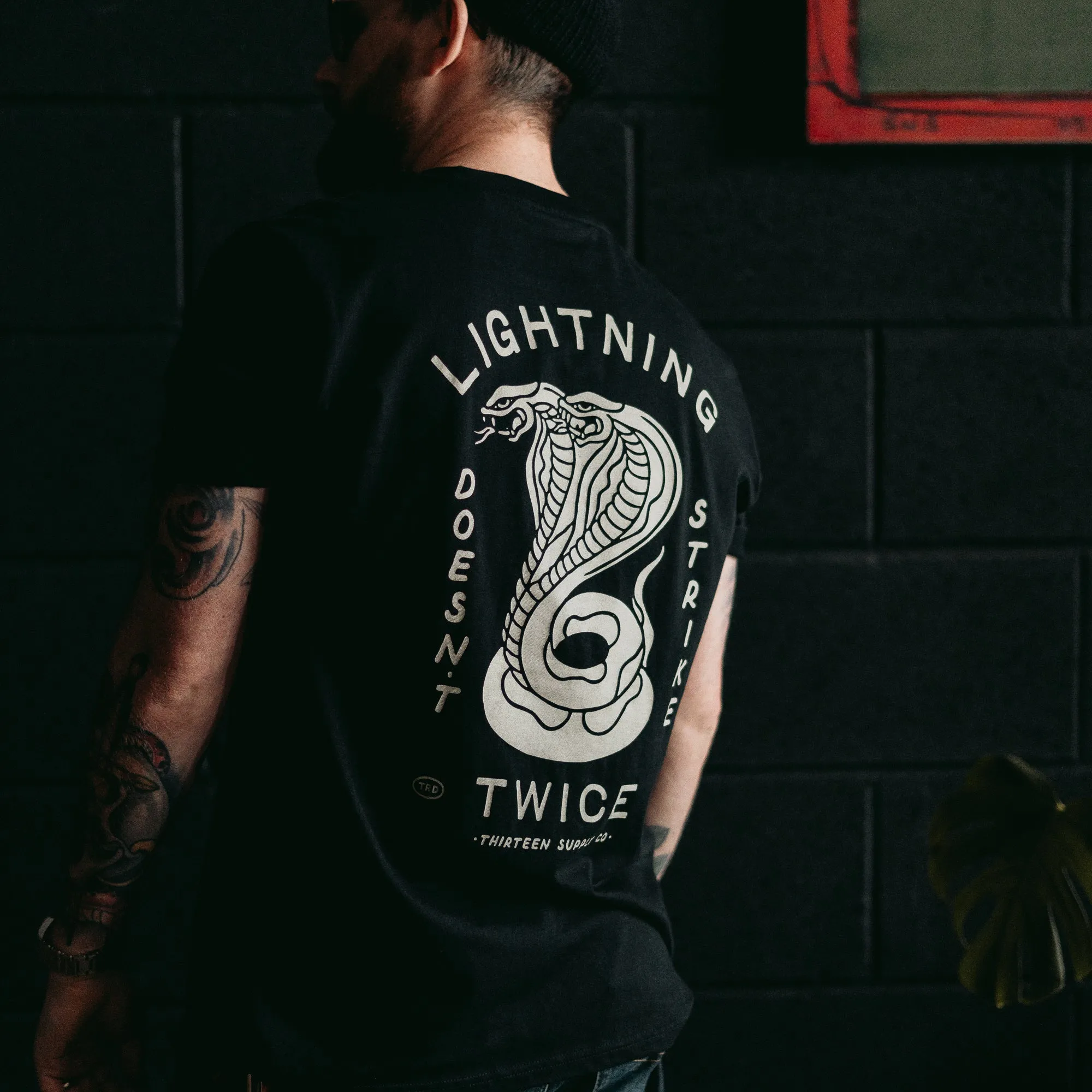 LIGHTNING DOESN'T STRIKE TWICE - BLACK UNISEX T-SHIRT