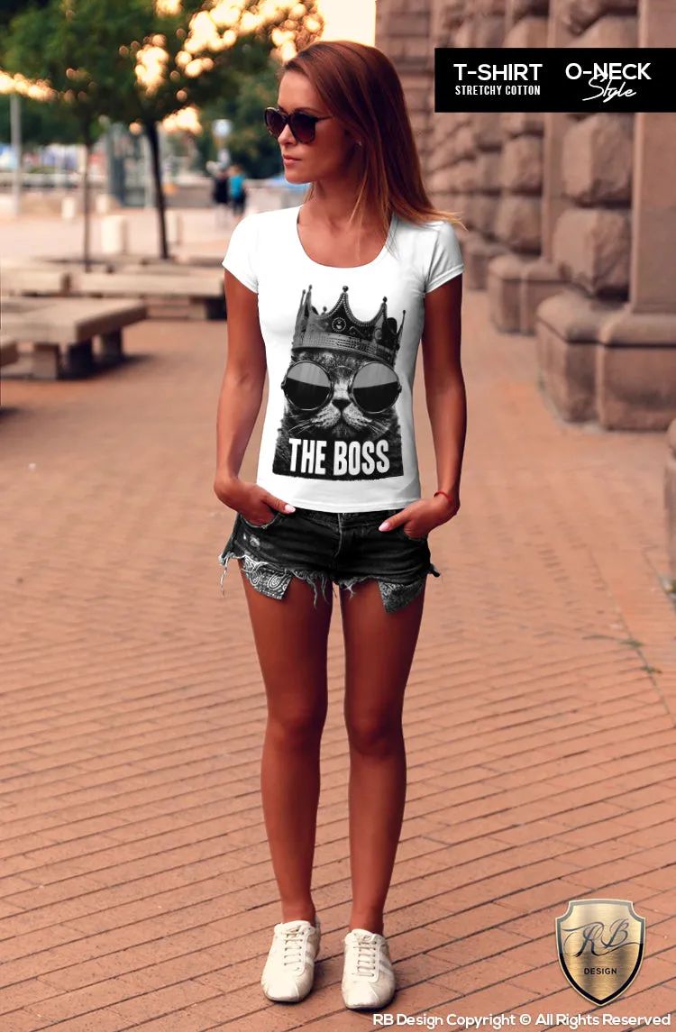 Like a Boss Womens T-shirt Trendy Cat Lover Tank Top WD151