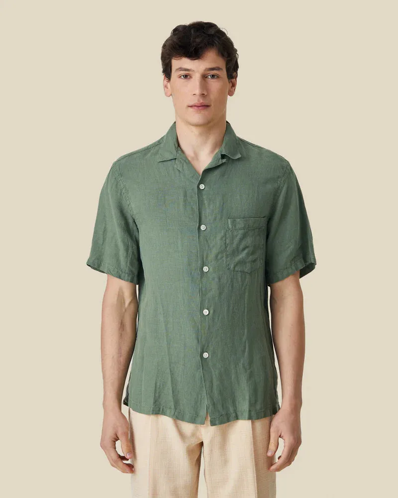 Linen Camp Collar S/S Shirt