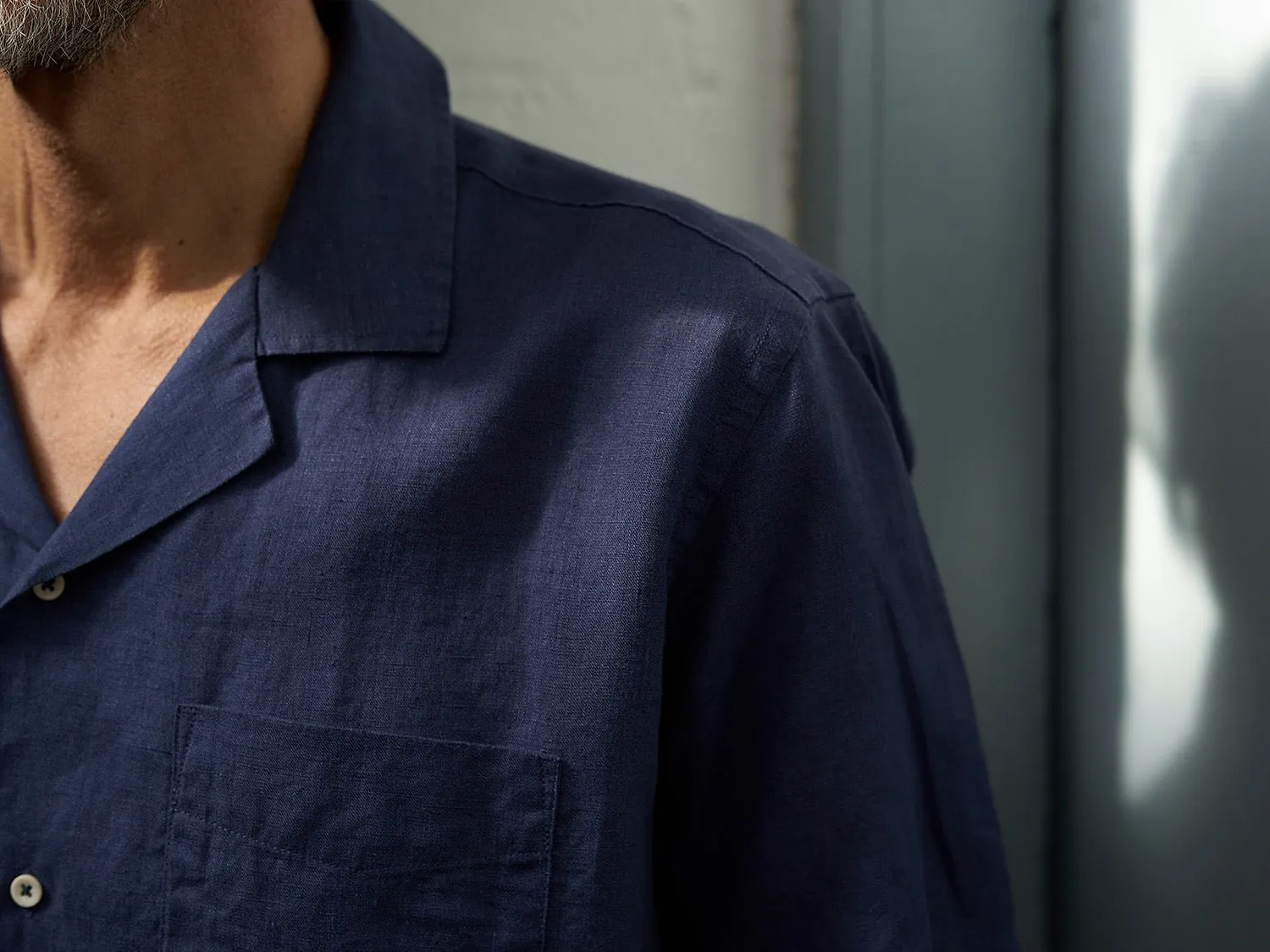 Linen Shirt Short Maloja Navy