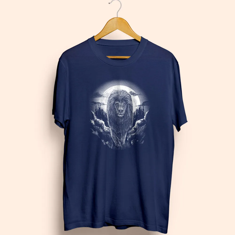 Lion Half Sleeve T-Shirt