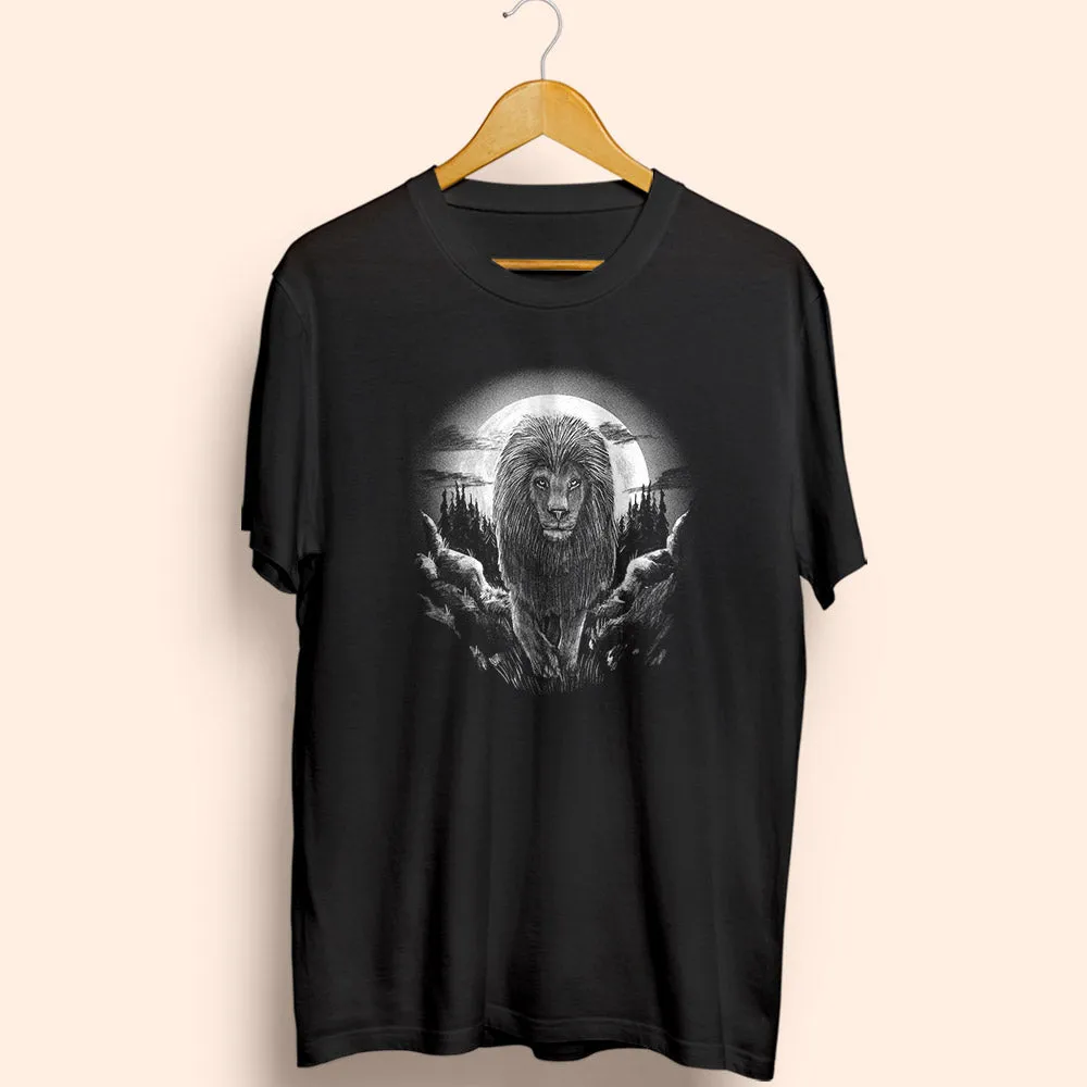 Lion Half Sleeve T-Shirt