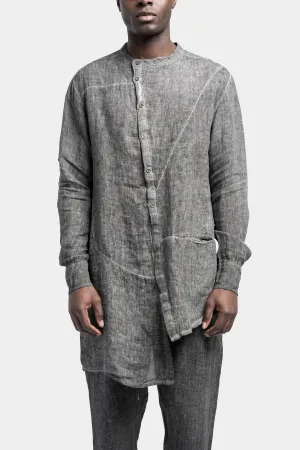 Long asymmetrical front linen shirt