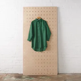 Long Linen Shirt - Forest Green