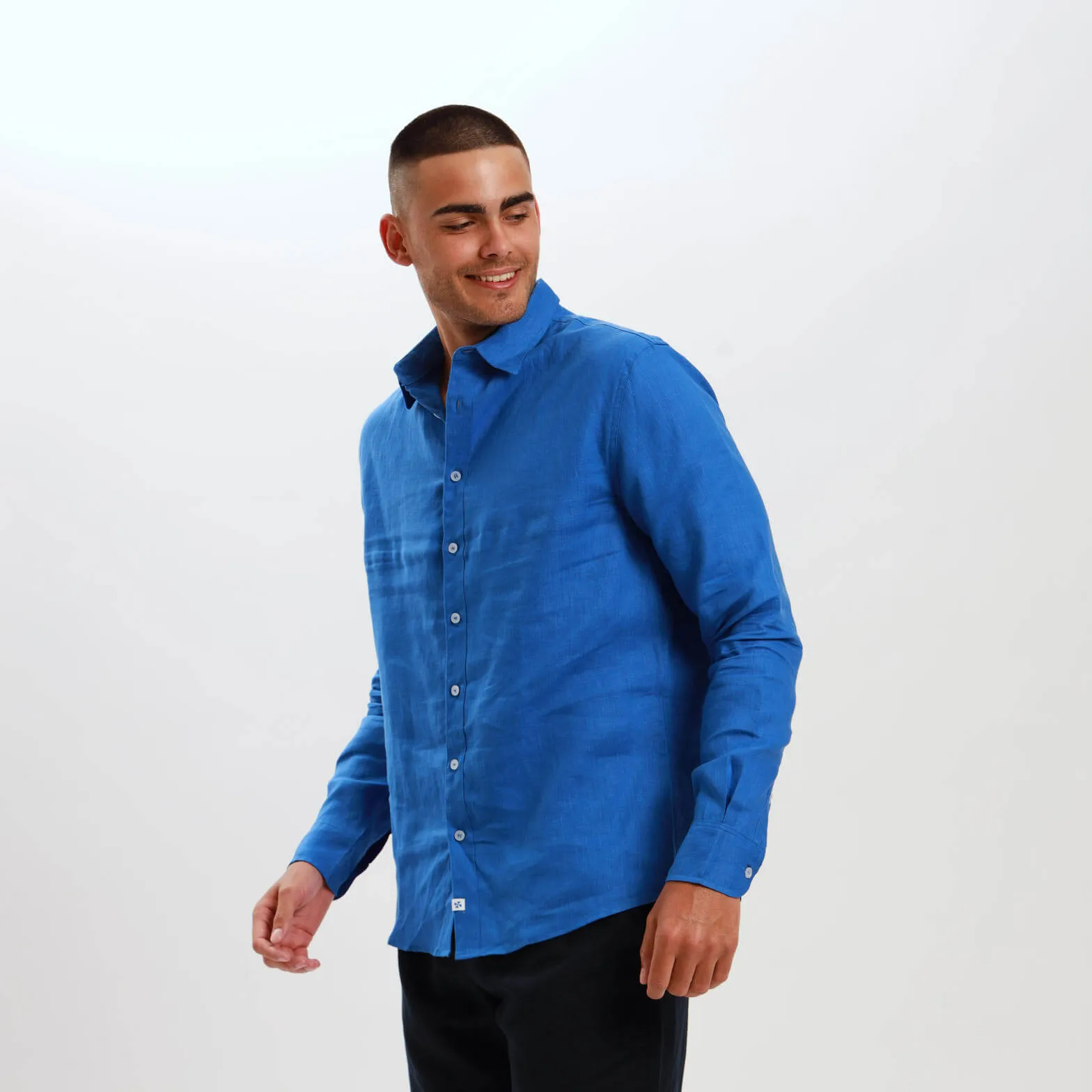 Long Sleeve Linen Shirt | Royal Blue