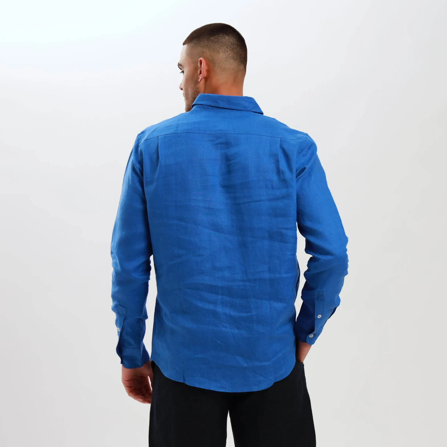 Long Sleeve Linen Shirt | Royal Blue