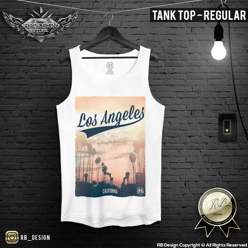 Los Angeles California Men's T-shirt Sunshine Palm Trees Tank Top MD075