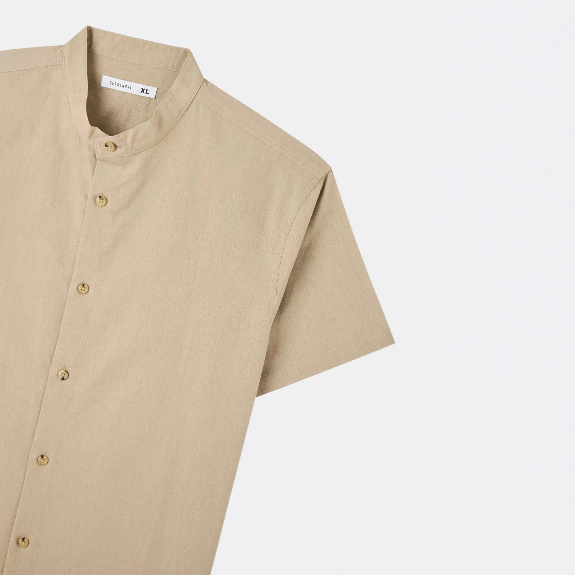 Mandarin Collar Short Sleeve Shirt