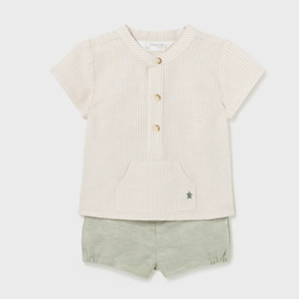 Mayoral Boys Linen Shirt & Shorts Set