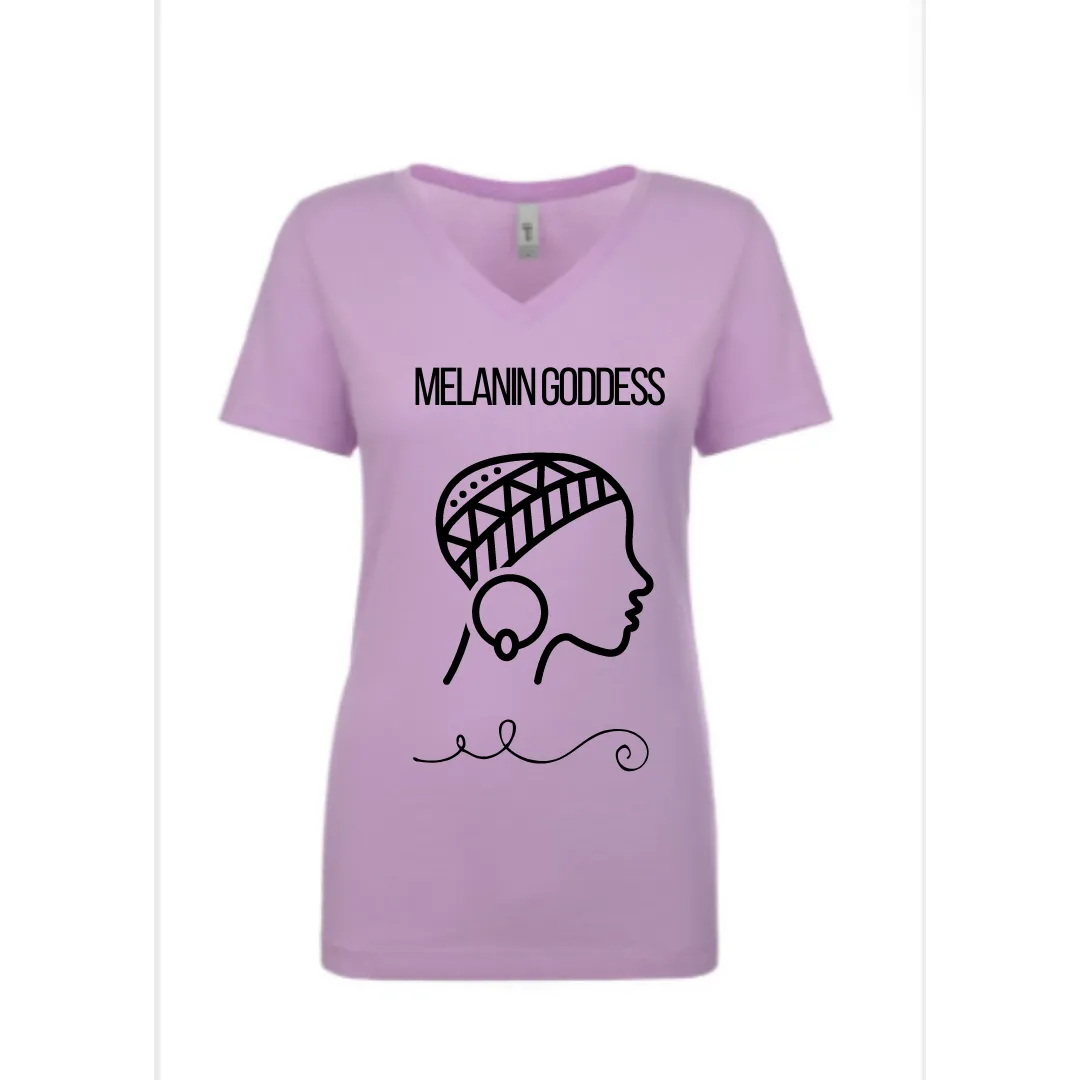 Melanin Poppin', (Melanin Goddess), Nubian Queen, Trendy African Tee Shirt For Ladies