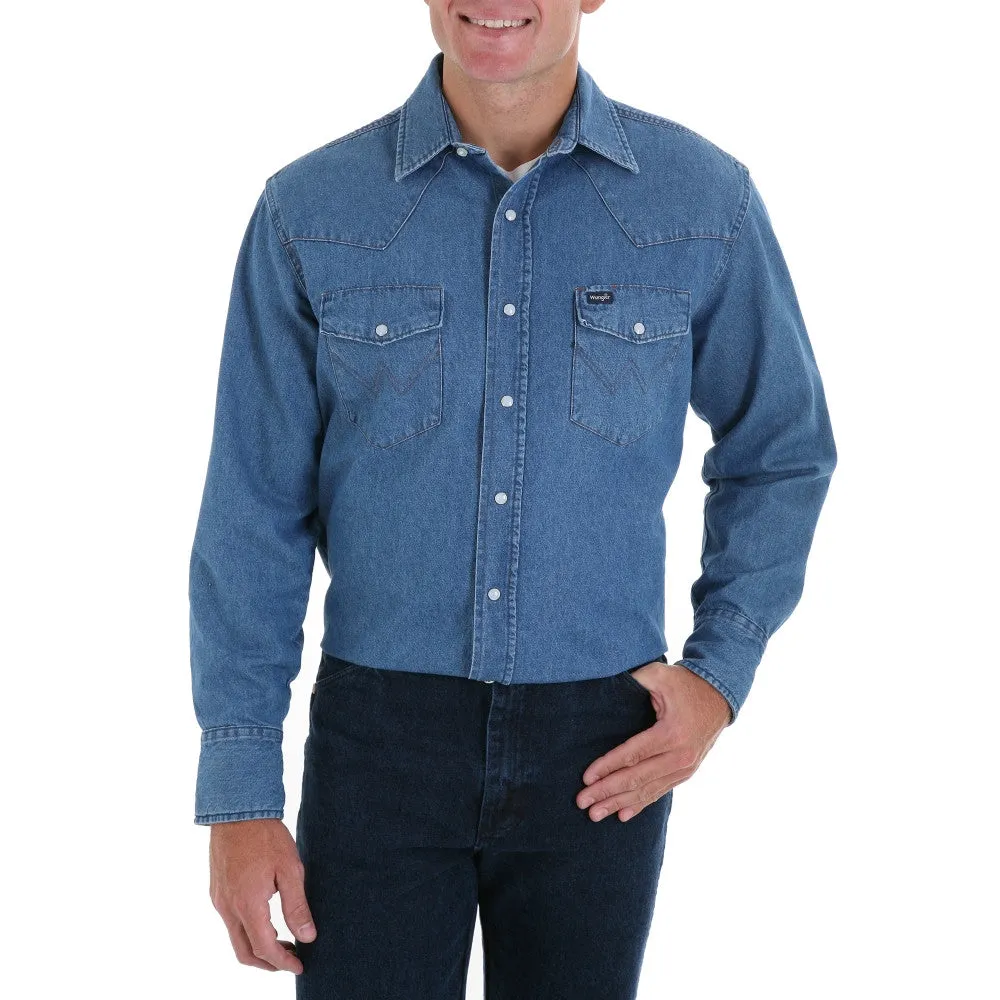 Men’s Authentic Cowboy Cut Work Western Shirt (70127SW) - Stonewash