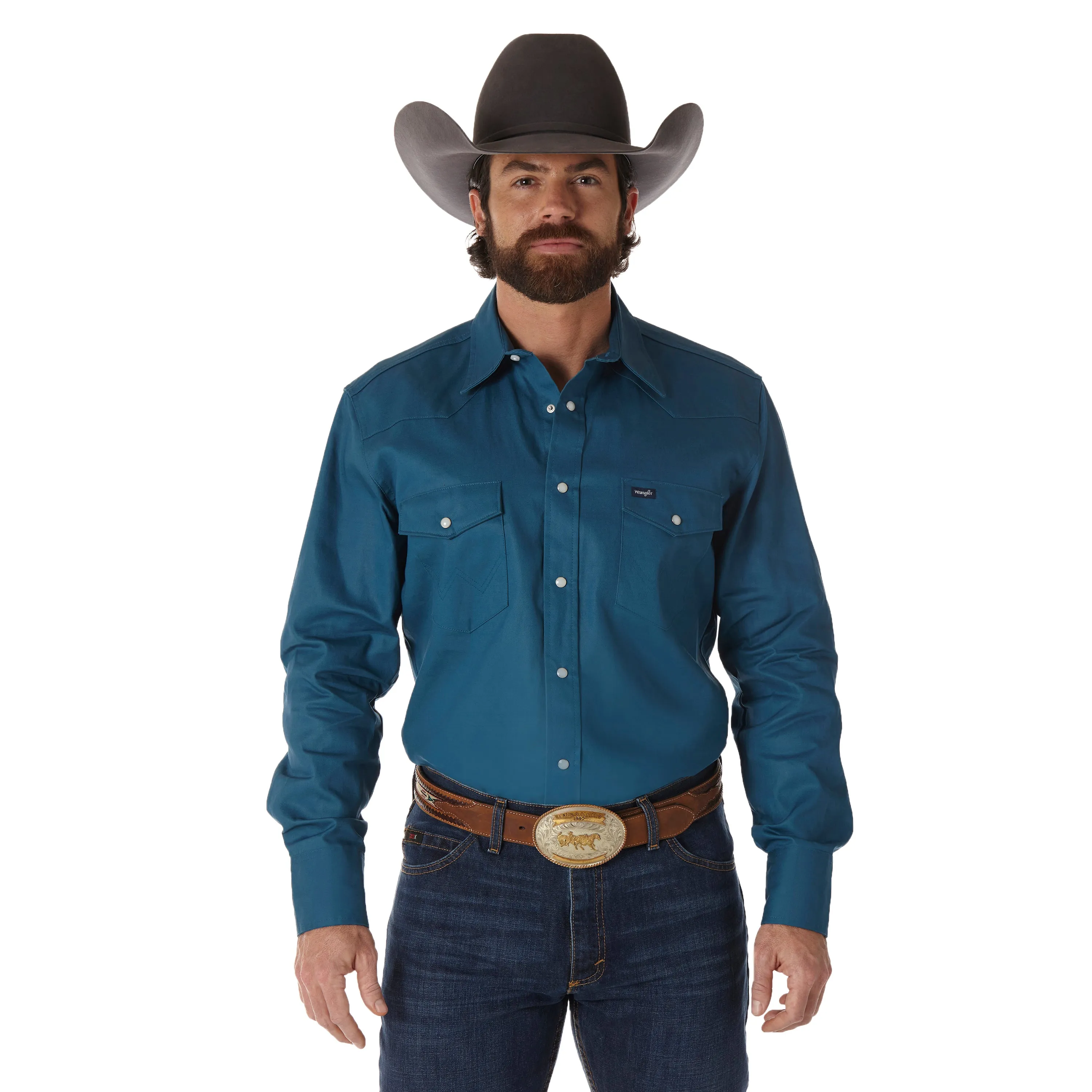 Men’s Authentic Cowboy Cut Work Western Shirt (MS71419) - Teal